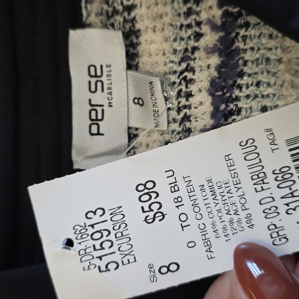 NWT PER SE by CARLISLE | $598 Textured Cardigan/Sweater Dress - Picture 9 of 9